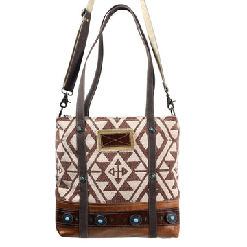 OHLAY KB369 TOTE Upcycled Wool Canvas Genuine Leather women bag western handbag purse